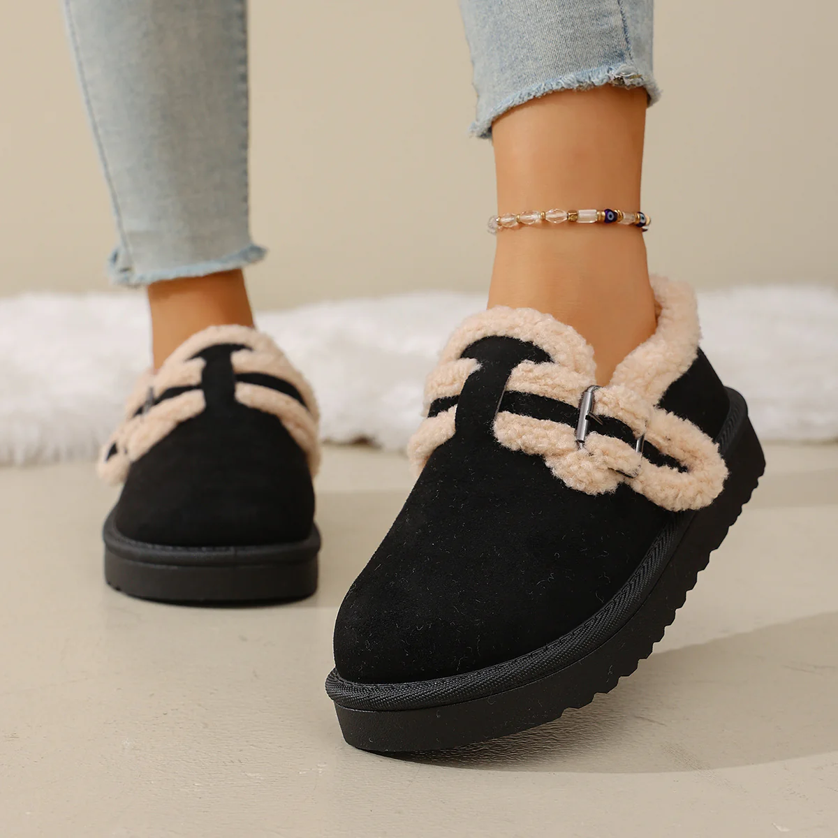 Women's BerryBirk Cozy Clogs – Retro Faux Fur Platform Snow Boots